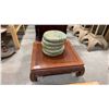 Image 1 : CARVED HARDWOOD ASIAN COCKTAIL TABLE WITH CUSHIONS