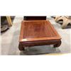 Image 2 : CARVED HARDWOOD ASIAN COCKTAIL TABLE WITH CUSHIONS