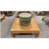 Image 1 : CARVED HARDWOOD ASIAN COCKTAIL TABLE WITH CUSHIONS
