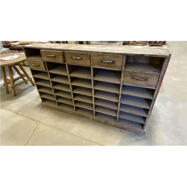 SOLID WOOD RUSTIC PIGEON HOLE CABINET