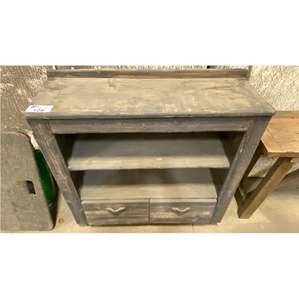 REPURPOSED PRIMITIVE LOOK 2 DRAWER SHELF UNIT