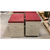Image 1 : PAIR OF MOBILE PADDED TOP FILING CABINET STOOLS