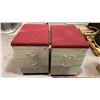 Image 1 : PAIR OF MOBILE PADDED TOP FILING CABINET STOOLS