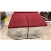 Image 1 : PAIR OF MOBILE PADDED TOP FILING CABINET STOOLS