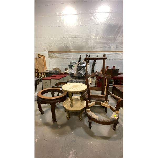 LOT OF UNFINISHED FURNITURE