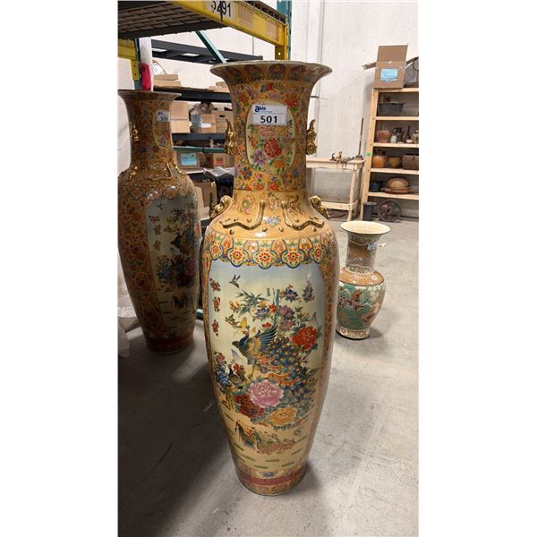 LARGE DECORATIVE ASIAN FLOOR VASE APPROX 62" TALL
