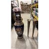 Image 1 : LARGE DECORATIVE ASIAN FLOOR VASE APPROX 42" TALL & PAIR OF BRASS FLOWER VASES APPROX 31" TALL