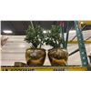 Image 2 : 2 SHELVES OF ASSORTED FAUX PLANTS/FLOWERS, FLOWER VASES/POTS & DECORATIVE ITEMS