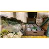 Image 2 : SHELF OF ASSORTED FAUX PLANTS/FLOWERS, FLOWER VASES/POTS & DECORATIVE ITEMS
