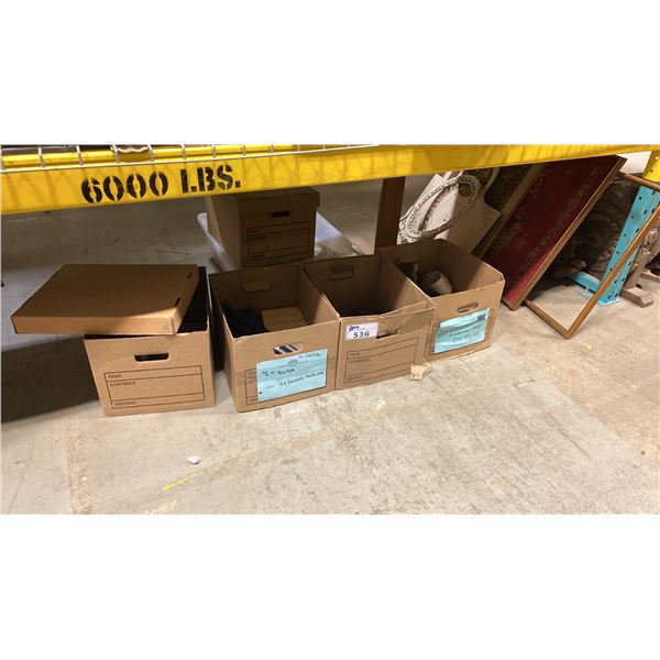 SHELF OF ASSORTED ARTWORK, PIPE FITTINGS, BANNER HARDWARE MOLDS & MORE