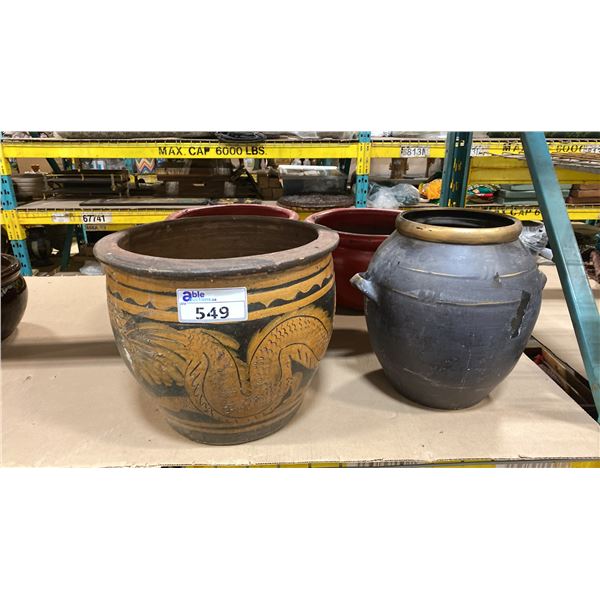 4 ASSORTED PLANTER POTS