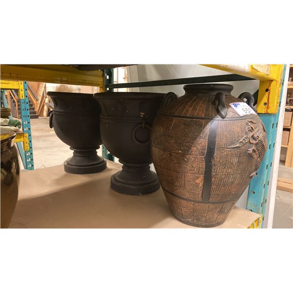 3 ASSORTED PLANTER POTS