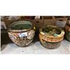 Image 1 : 2 ASIAN DECORATIVE PLANTERS POTS