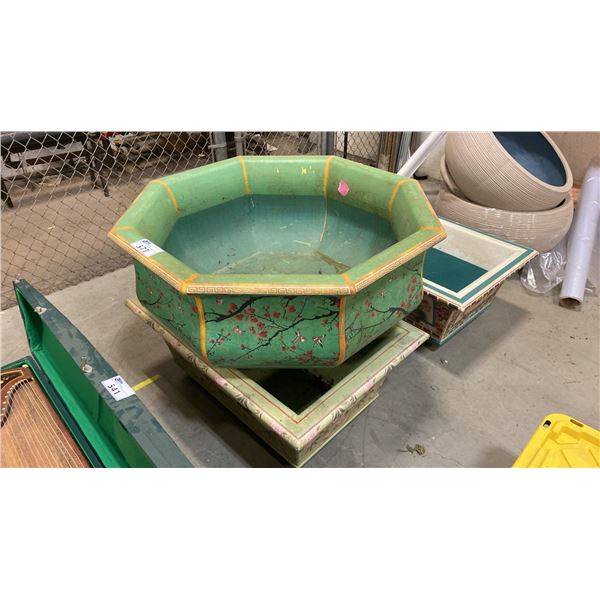 3 LARGE ASIAN DECORATIVE FAUX/PROP FLOWER BEDS