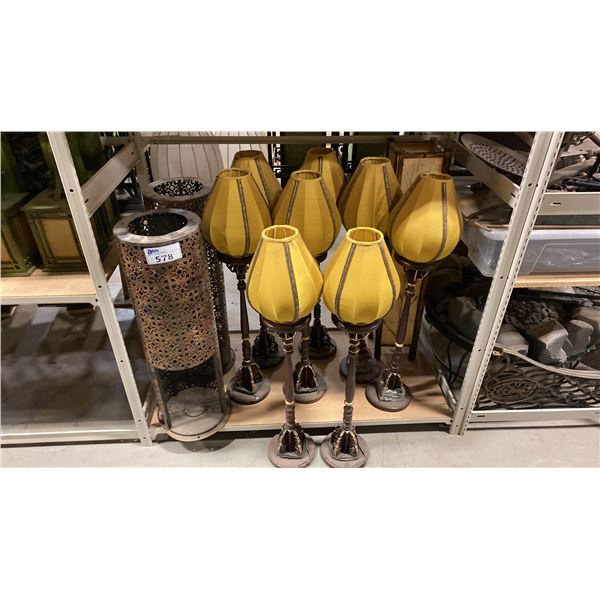 8 DECORATIVE FLOOR LAMPS & 3 DECORATIVE FLOOR STANDS