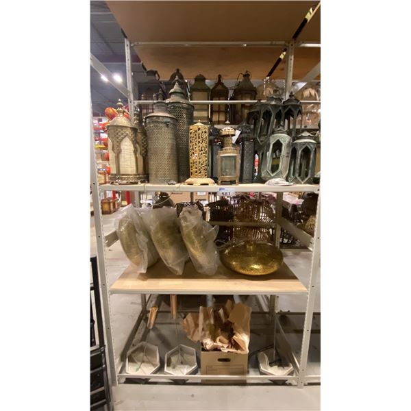 3 SHELVES OF ASSORTED CHINESE LANTERNS/DECOR