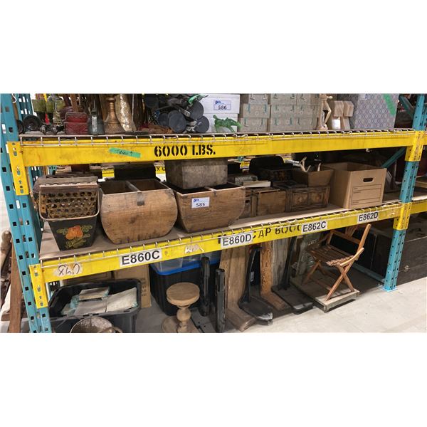 SHELF OF ASSORTED DECORATIVE BOXES, JEWELRY BOXES & BASKETS