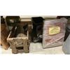 Image 4 : SHELF OF ASSORTED PROP WEAPONS, WOODEN STOOL, CRATE & MORE