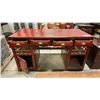 Image 1 : HARDWOOD WITH METAL ACCENTS ASIAN PAINTED RED RUSTIC DESK