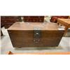 Image 1 : PINE DOVETAILED TRUNK WITH IRON ACCENTS