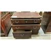 Image 2 : HARDWOOD WITH METAL ACCENTS RUSTIC SMALL 3 DRAWER STORAGE CABINET