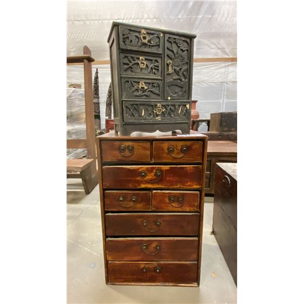 2 SMALL RUSTIC STORAGE CABINETS