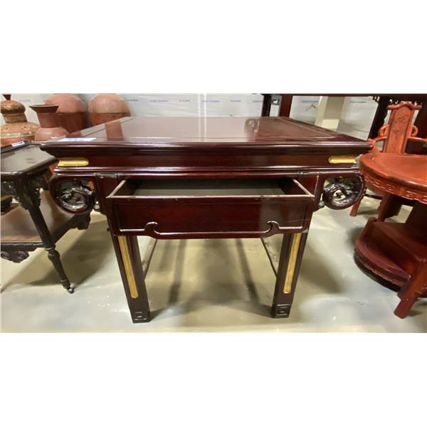 HARDWOOD ORIENTAL TABLE/DESK