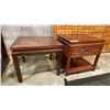 Image 2 : 2 CARVED HARDWOOD ASIAN SIDE TABLES