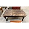 Image 1 : RUSTIC HARDWOOD COFFEE TABLE WITH METAL ACCENTS