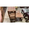 Image 3 : 6 PCS OF ASSORTED PLANT STANDS, SMALL SIDE TABLES & LEATHER BANDED STOOL