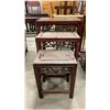Image 2 : CARVED MAHOGANY 3 PC NESTING TABLE SET