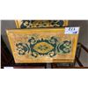 Image 2 : GOLD PAINTED WITH GREEN 3 PC NESTING TABLE SET