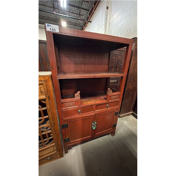 HARDWOOD WITH METAL ACCENTS ASIAN CABINET