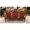 Image 4 : HEAVILY CARVED ASIAN BENCH WITH MARBLE INSERTS & DRAGON MOTIF