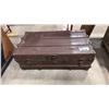 Image 1 : SMALL WOODEN ANTIQUE STEAMER TRUNK WITH METAL ACCENTS