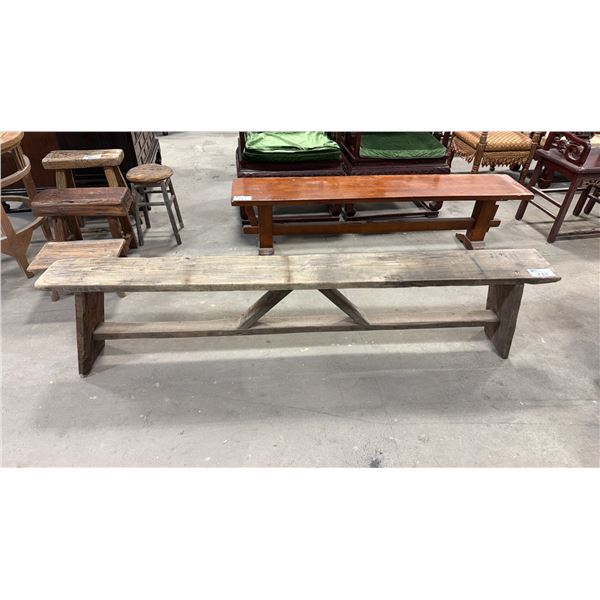7' RUSTIC WOODEN BENCH SEAT