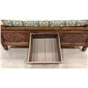 Image 2 : ANTIQUE CARVED WOODEN BENCH SEAT WITH DRAWER