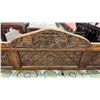 Image 3 : ANTIQUE CARVED WOODEN BENCH SEAT WITH DRAWER