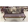 Image 2 : APPROX 59" ANIMAL HIDE UPHOLSTERED WOODEN BENCH SEAT