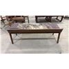 Image 3 : APPROX 59" ANIMAL HIDE UPHOLSTERED WOODEN BENCH SEAT