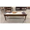 Image 3 : APPROX 59" ANIMAL HIDE UPHOLSTERED WOODEN BENCH SEAT