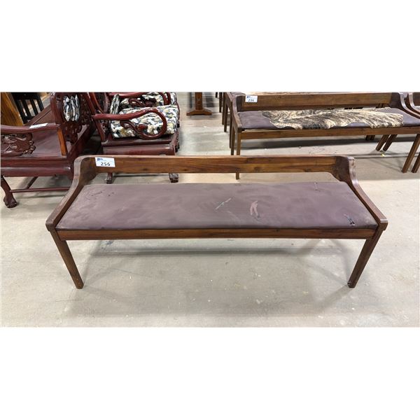 APPROX 59" UPHOLSTERED WOODEN BENCH SEAT