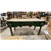 Image 2 : PAINTED GREEN RUSTIC WORK TABLE APPROX 5.5'L X 2.5'W X 2.7'H