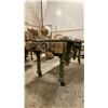 Image 4 : PAINTED GREEN RUSTIC WORK TABLE APPROX 5.5'L X 2.5'W X 2.7'H