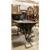 Image 2 : VINTAGE RUSTIC WHEELBARROW, SET DEC METAL FIRE PIT & WOOD OR COAL SCUTTLE