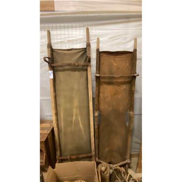 2 RUSTIC WOODEN STRETCHERS