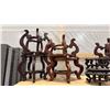 Image 2 : 6 PAIRS OF ORIENTAL STYLE WOODEN PLANTER STANDS