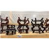 Image 3 : 6 PAIRS OF ORIENTAL STYLE WOODEN PLANTER STANDS