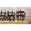 Image 4 : 6 PAIRS OF ORIENTAL STYLE WOODEN PLANTER STANDS