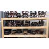 Image 1 : SHELF OF ASSORTED ORIENTAL WOODEN PLANTER STANDS APPROX 20